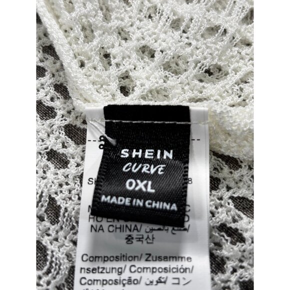 Shein Curve Open-Front Crochet Knit Cardigan - Picture 4 of 9